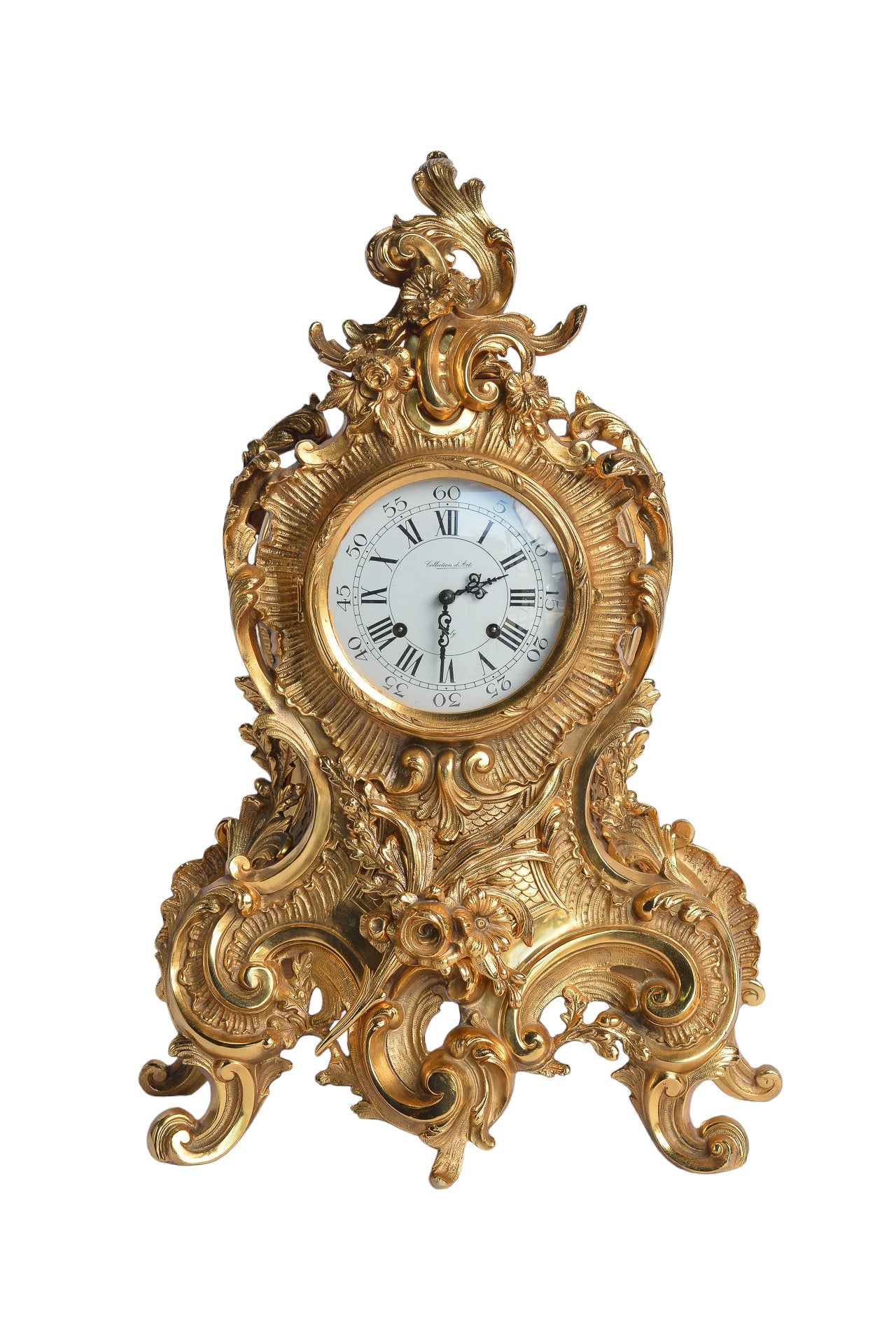 Louis XV Gilt Bronze Mantle Clock