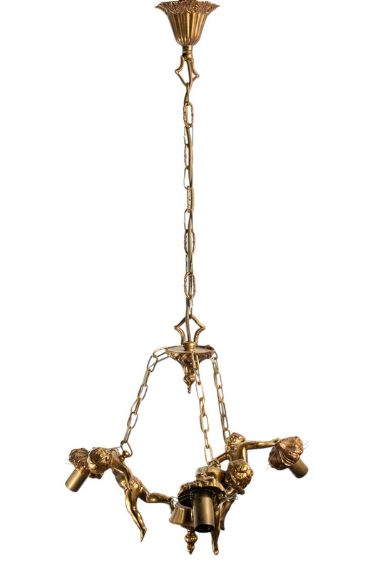 bronze cherub chandelier