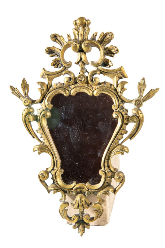 Antique Florentine Venetian Rococo Gilt Bronze Mirror